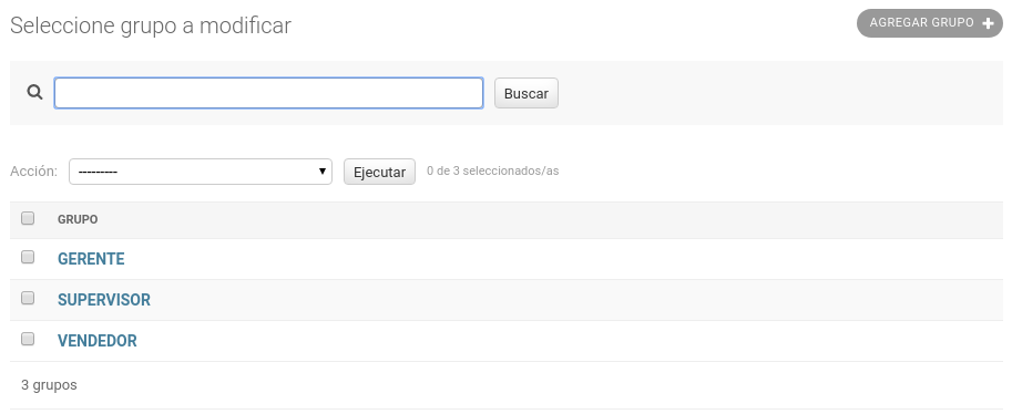 Grupos creados